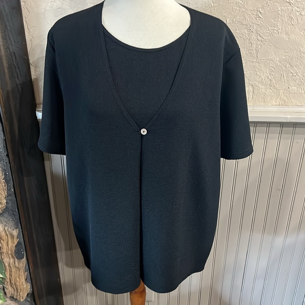 Sag Harbor Classic Black Blouse
